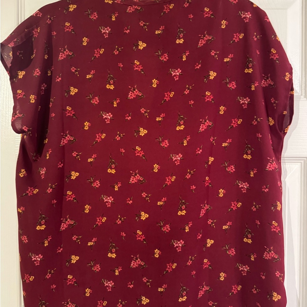 Forever 21 Y2K Maroon Floral Top Size Medium - Picture 4 of 4